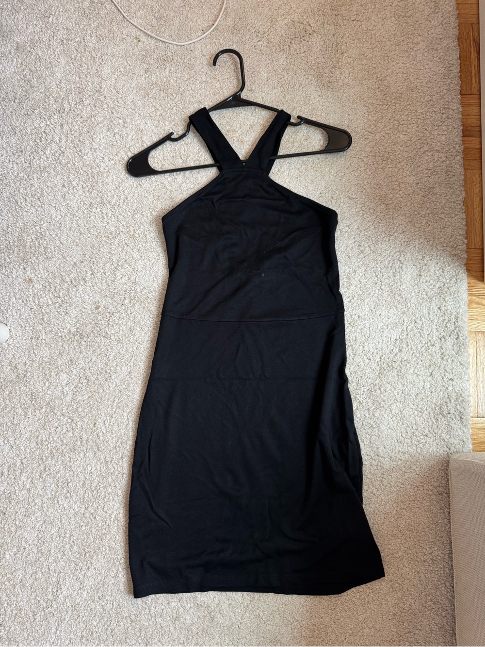H&M Black Halter Mini Dress with Crossback Straps